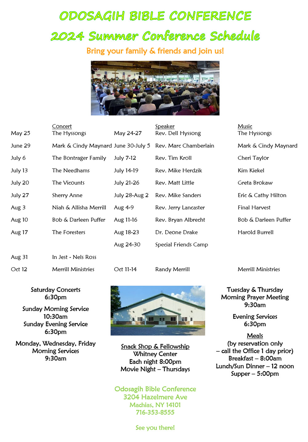 2024 Summer Conference Schedule