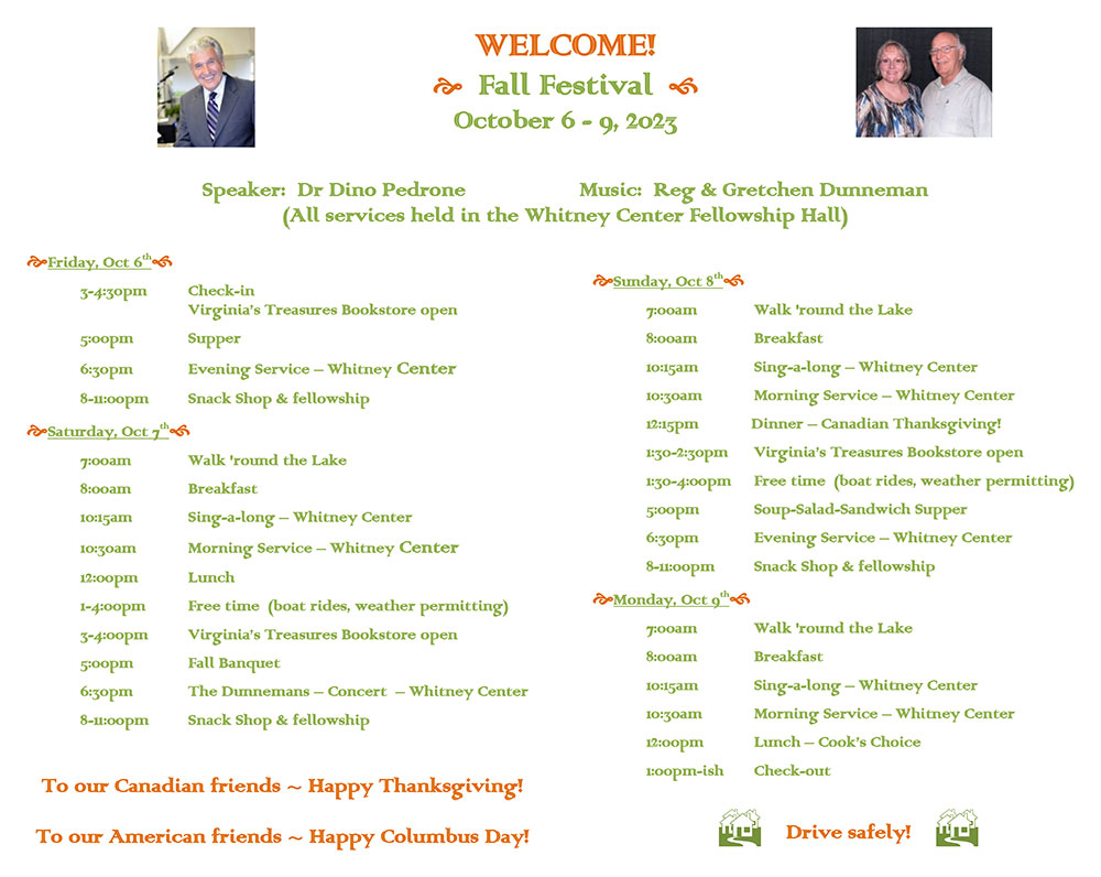 2023 Fall Festival Schedule